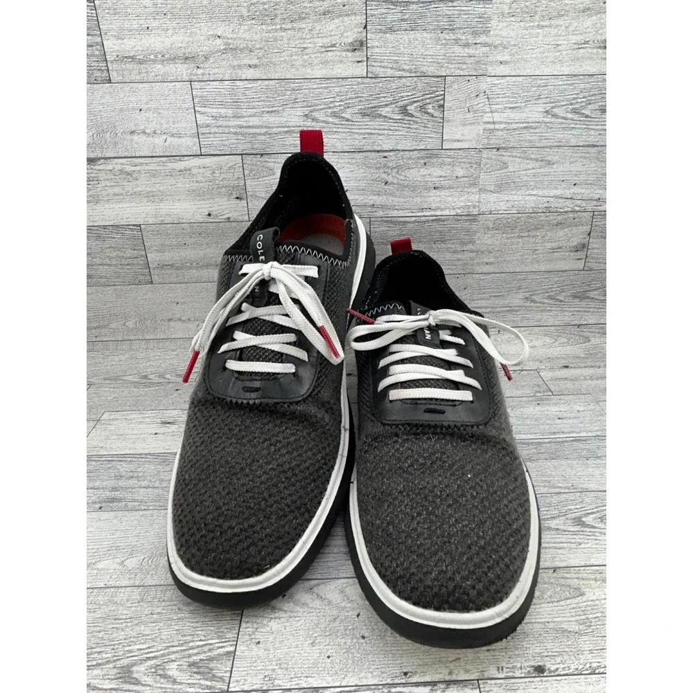 Cole Haan Zerogrand Men Sz 10.5‎ Charcoal Grey Knit Oxford Sneakers C31402